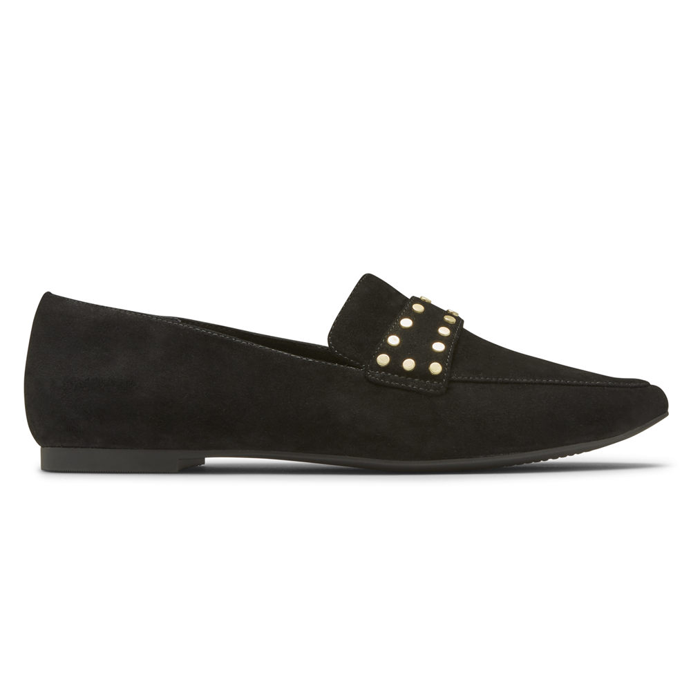 Mocasines Rockport Mujer Mexico - Total Motion Laylani Studded Negros - CVMRL9842